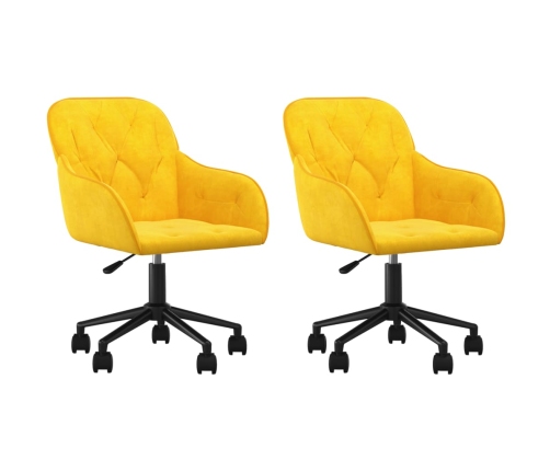 Sillas de comedor giratorias 2 uds terciopelo amarillo