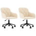 Sillas de comedor giratorias 2 uds terciopelo crema