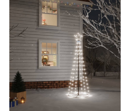 Árbol de Navidad cónico 108 LED blanco frío 70x180 cm