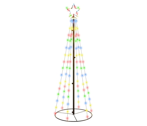 Árbol de Navidad cónico 108 LED de colores 70x180 cm