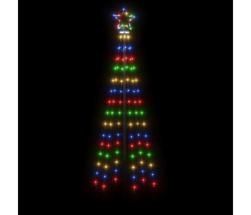 Árbol de Navidad cónico 108 LED de colores 70x180 cm