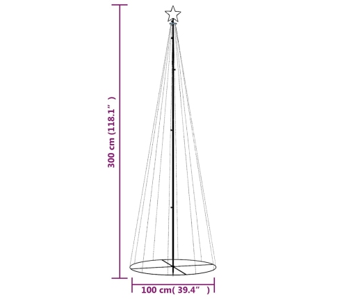 Árbol de Navidad cónico 310 LED blanco frío 100x300 cm