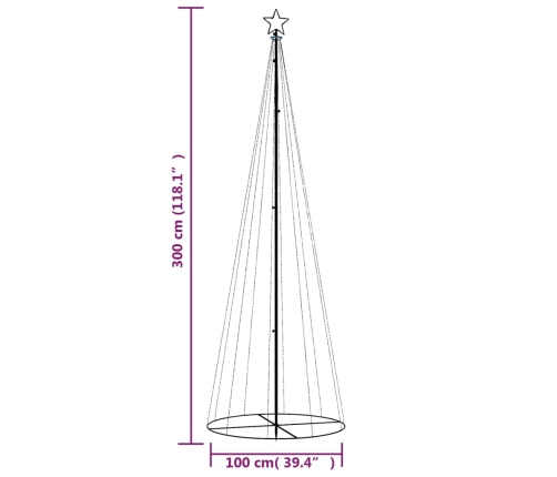 Árbol de Navidad cónico 310 LED azul 100x300 cm