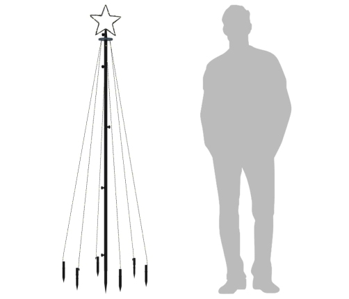 Árbol de Navidad con pincho 108 LED blanco cálido 180 cm