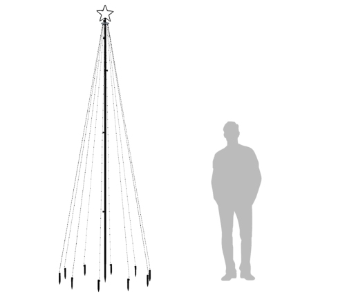 Árbol de Navidad con pincho 310 LED azul 300 cm