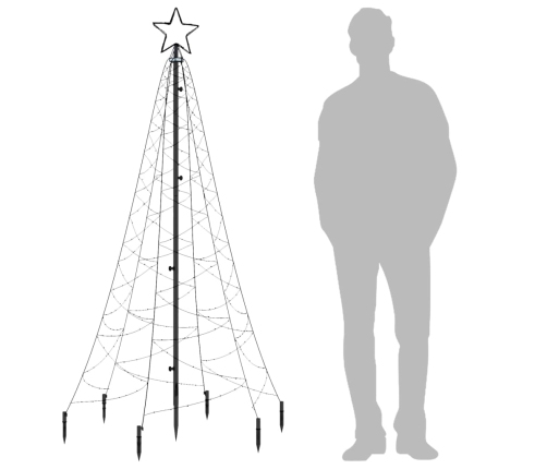 Árbol de Navidad con pincho 200 LED blanco cálido 180 cm