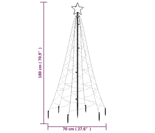 Árbol de Navidad con pincho 200 LED blanco cálido 180 cm