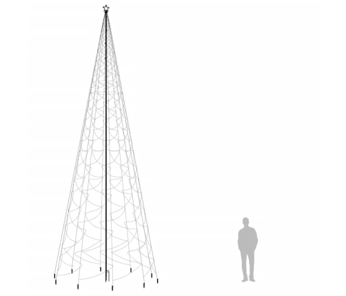 Árbol de Navidad con pincho 3000 LED blanco cálido 800 cm