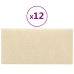 Paneles de pared 12 uds tela color crema 30x15 cm 0,54 m²