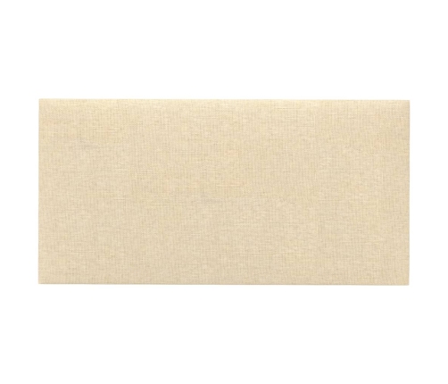 Paneles de pared 12 uds tela color crema 30x15 cm 0,54 m²