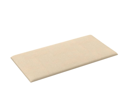 Paneles de pared 12 uds tela color crema 30x15 cm 0,54 m²