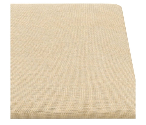 Paneles de pared 12 uds tela color crema 30x15 cm 0,54 m²