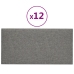 Paneles de pared 12 uds tela gris claro 30x15 cm 0,54 m²