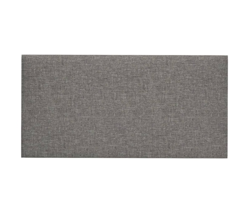 Paneles de pared 12 uds tela gris claro 30x15 cm 0,54 m²