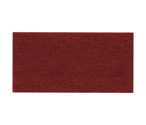 Paneles de pared 12 uds tela rojo tinto 30x15 cm 0,54 m²