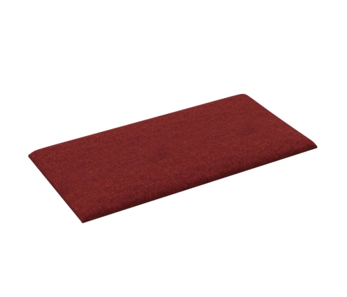 Paneles de pared 12 uds tela rojo tinto 30x15 cm 0,54 m²