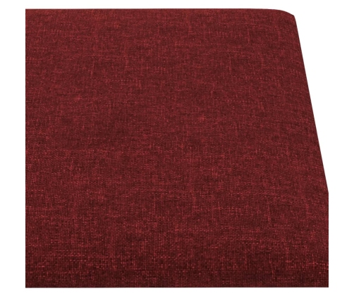 Paneles de pared 12 uds tela rojo tinto 30x15 cm 0,54 m²