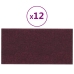 Paneles de pared 12 uds tela morado 30x15 cm 0,54 m²