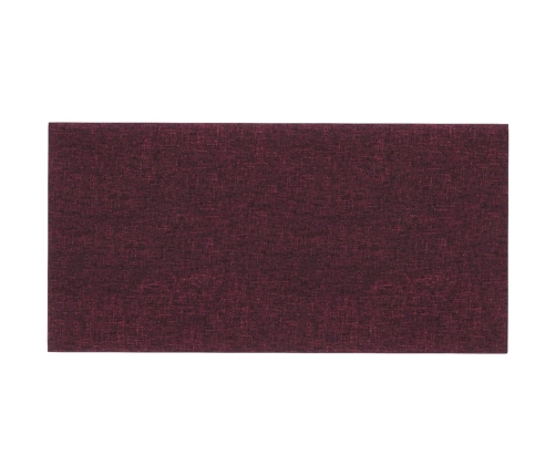 Paneles de pared 12 uds tela morado 30x15 cm 0,54 m²