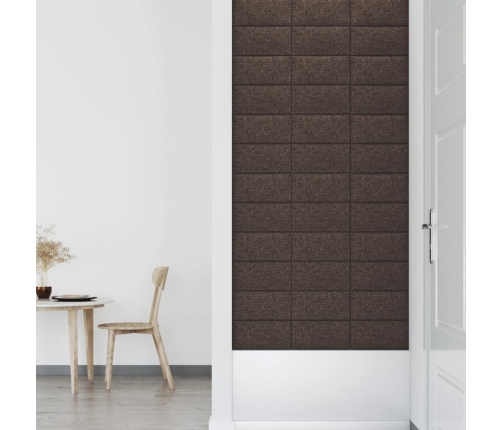 vidaXL Paneles de pared 12 uds tela gris taupe 30x15 cm 0,54 m²