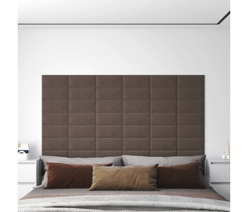 vidaXL Paneles de pared 12 uds tela gris taupe 30x15 cm 0,54 m²