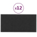 Paneles de pared 12 uds tela negro 30x15 cm 0,54 m²