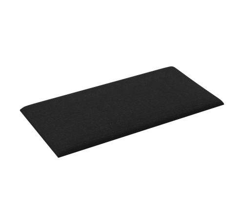 Paneles de pared 12 uds tela negro 30x15 cm 0,54 m²