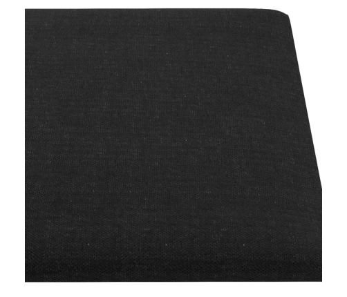 Paneles de pared 12 uds tela negro 30x15 cm 0,54 m²