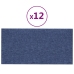 Paneles de pared 12 uds tela azul 30x15 cm 0,54 m²