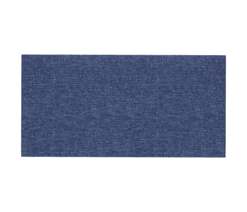 Paneles de pared 12 uds tela azul 30x15 cm 0,54 m²