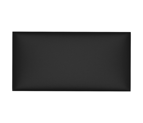 Paneles de pared 12 uds cuero sintético negro 30x15 cm 0,54 m²