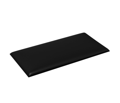 Paneles de pared 12 uds cuero sintético negro 30x15 cm 0,54 m²