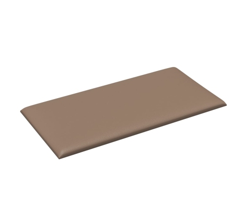 Paneles de pared 12 uds cuero PE capuchino 30x15 cm 0,54 m²