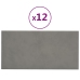 Paneles de pared 12 uds terciopelo gris claro 30x15 cm 0,54 m²