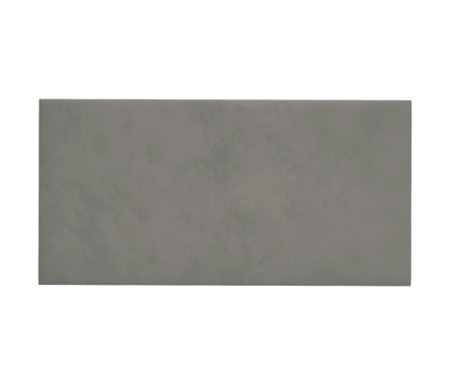 Paneles de pared 12 uds terciopelo gris claro 30x15 cm 0,54 m²