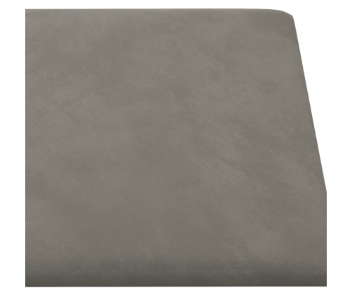 vidaXL Paneles de pared 12 uds terciopelo gris claro 30x15 cm 0,54 m²