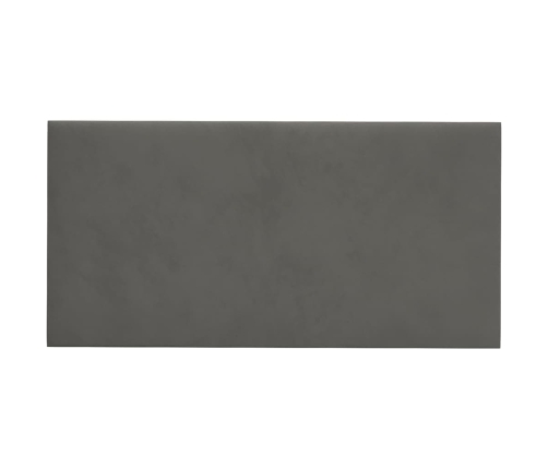 Paneles de pared 12 uds terciopelo gris oscuro 30x15 cm 0,54 m²