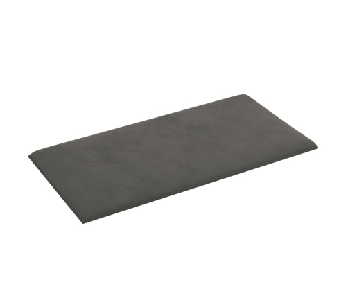 Paneles de pared 12 uds terciopelo gris oscuro 30x15 cm 0,54 m²