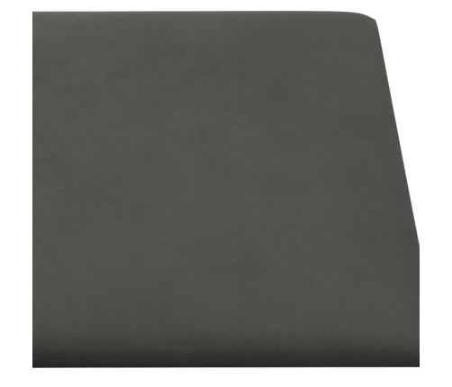 Paneles de pared 12 uds terciopelo gris oscuro 30x15 cm 0,54 m²