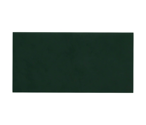 Paneles de pared 12 uds terciopelo verde oscuro 30x15cm 0,54 m²