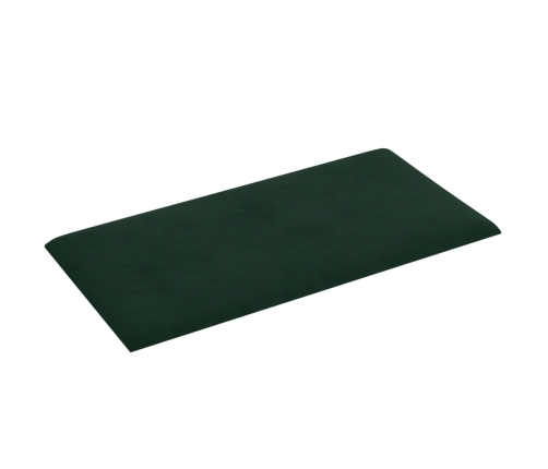 Paneles de pared 12 uds terciopelo verde oscuro 30x15cm 0,54 m²