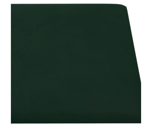 Paneles de pared 12 uds terciopelo verde oscuro 30x15cm 0,54 m²