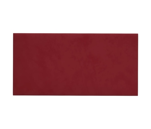 Paneles de pared 12 uds terciopelo rojo tinto 30x15 cm 0,54 m²