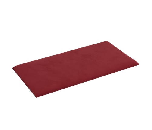 Paneles de pared 12 uds terciopelo rojo tinto 30x15 cm 0,54 m²