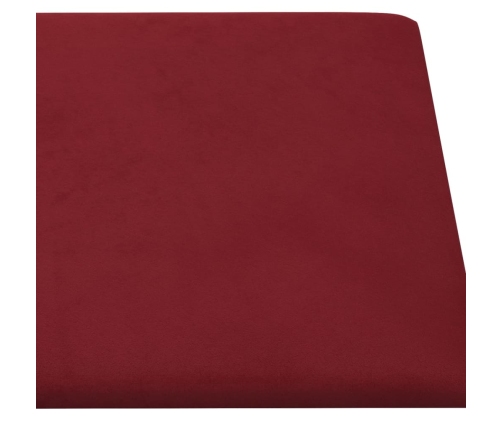 Paneles de pared 12 uds terciopelo rojo tinto 30x15 cm 0,54 m²