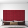 vidaXL Paneles de pared 12 uds terciopelo rojo tinto 30x15 cm 0,54 m²