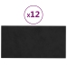 vidaXL Paneles de pared 12 uds terciopelo negro 30x15 cm 0,54 m²