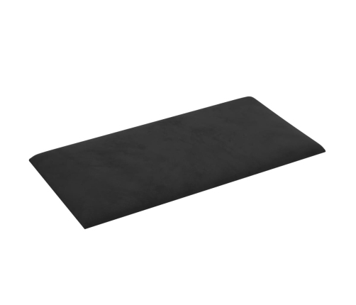 Paneles de pared 12 uds terciopelo negro 30x15 cm 0,54 m²