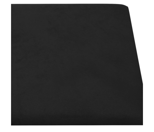 Paneles de pared 12 uds terciopelo negro 30x15 cm 0,54 m²