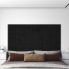 vidaXL Paneles de pared 12 uds terciopelo negro 30x15 cm 0,54 m²